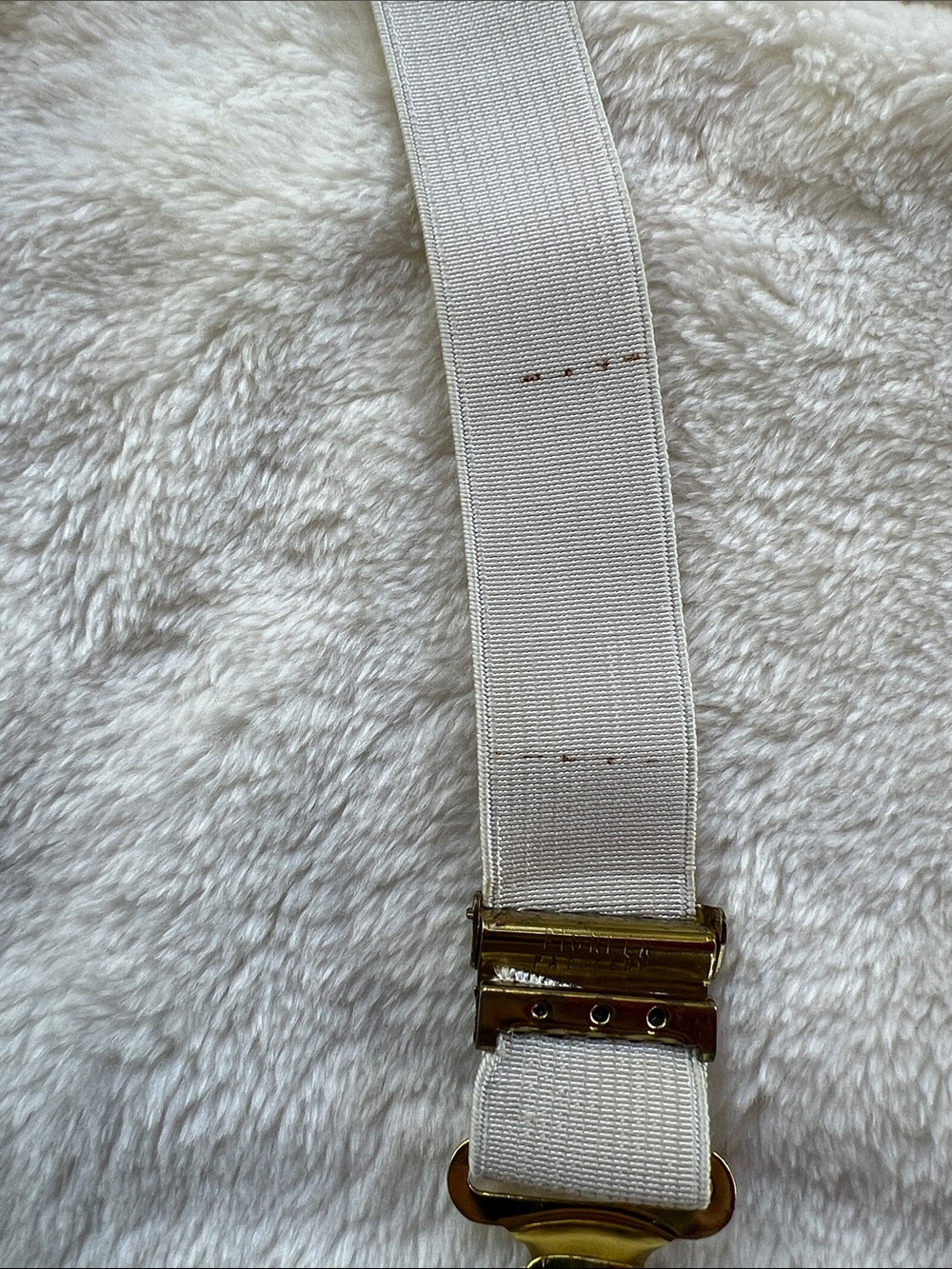 Two vintage pairs of Leather Tab Button Suspenders - Burgundy and Ivory - Picture 6 of 7